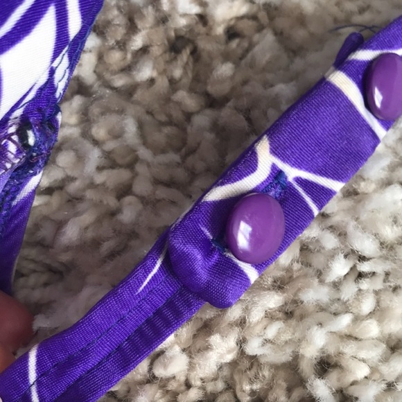 Vintage 70s Roxanne Pinup Purple Floral Romper One Piece Swimsuit - Picture 8 of 10